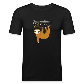 PARESSEUX RELAXEN SE DÉTENDRE PARESSEUX SLOTH PARESSEUX - T-shirt près du corps Homme - noir - Devant - Nik (191cm)