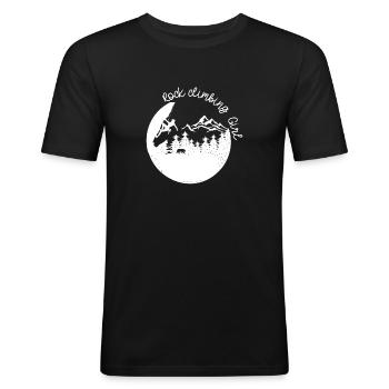 Felsklettern Mädchen (2) - Männer Slim Fit T-Shirt - Schwarz - Vorne - Nik (191cm)