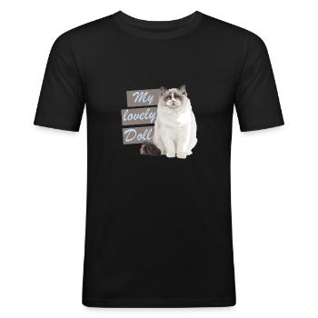 M lovely doll - Männer Slim Fit T-Shirt - Schwarz - Vorne - Nik (191cm)