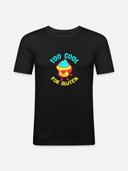 Too Cool For Gluten - Gluten-free saying - Men's Slim Fit T-Shirt - black