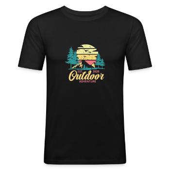 Outdoor - Men's Slim Fit T-Shirt - black - Front - Nik (191cm)