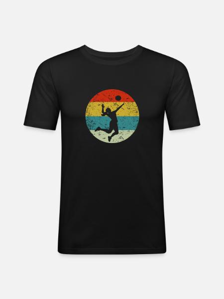 volley-ball - T-shirt près du corps Homme - noir