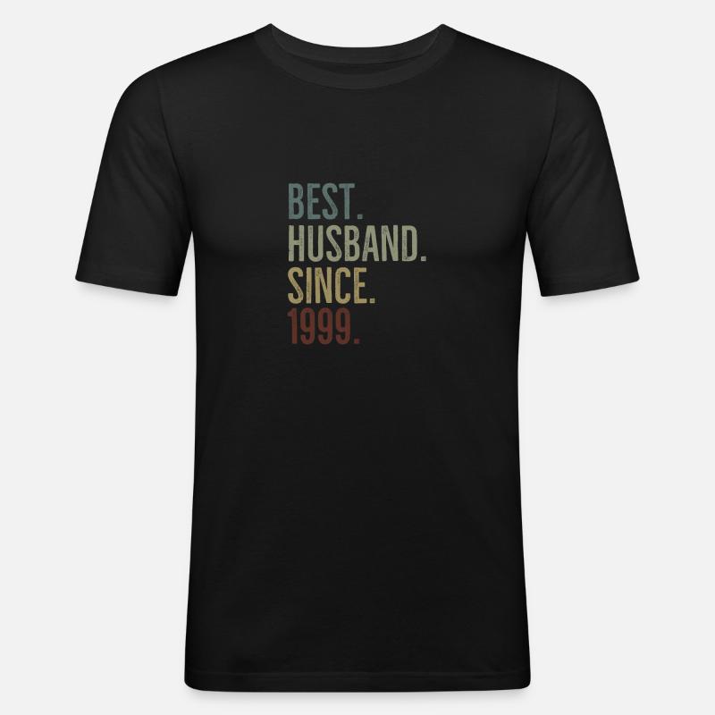 Bester Ehemann seit 1999 - Männer Slim Fit T-Shirt - Schwarz