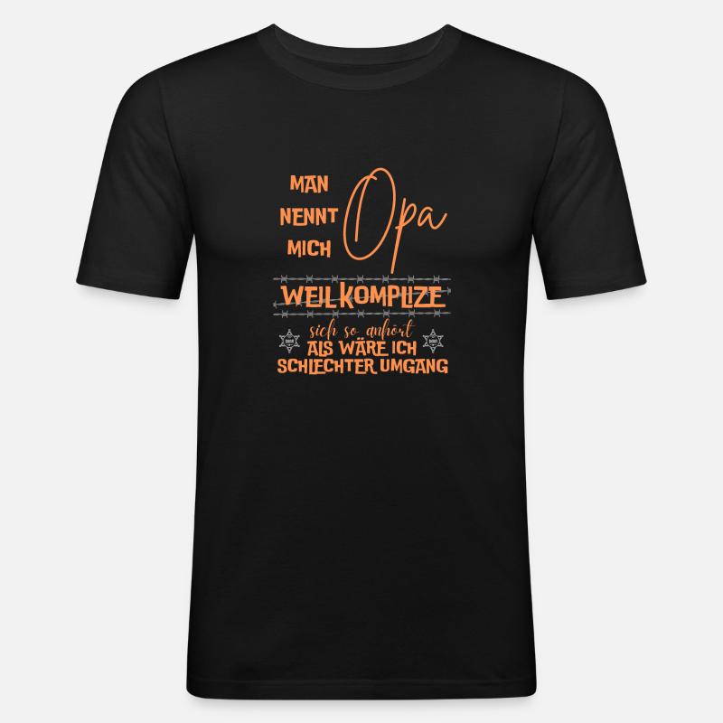 OPA KOMPLIZE weiß - Männer Slim Fit T-Shirt - Schwarz