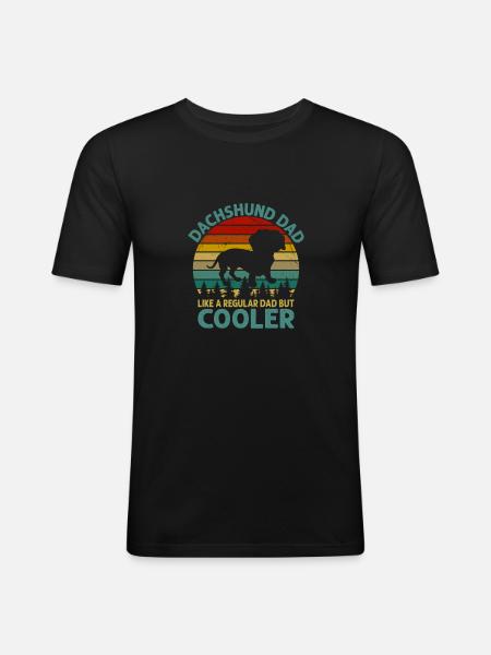 DACHSHUND DAD TECKEL DACHSHUND LOVE - Men's Slim Fit T-Shirt - black