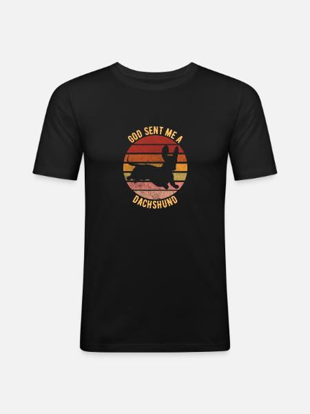 God Sent Me A Dachshund - Men's Slim Fit T-Shirt - black