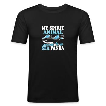 My Spirit Animal Is A Sea Panda Scientist Marine - Männer Slim Fit T-Shirt - Schwarz - Vorne - Nik (191cm)