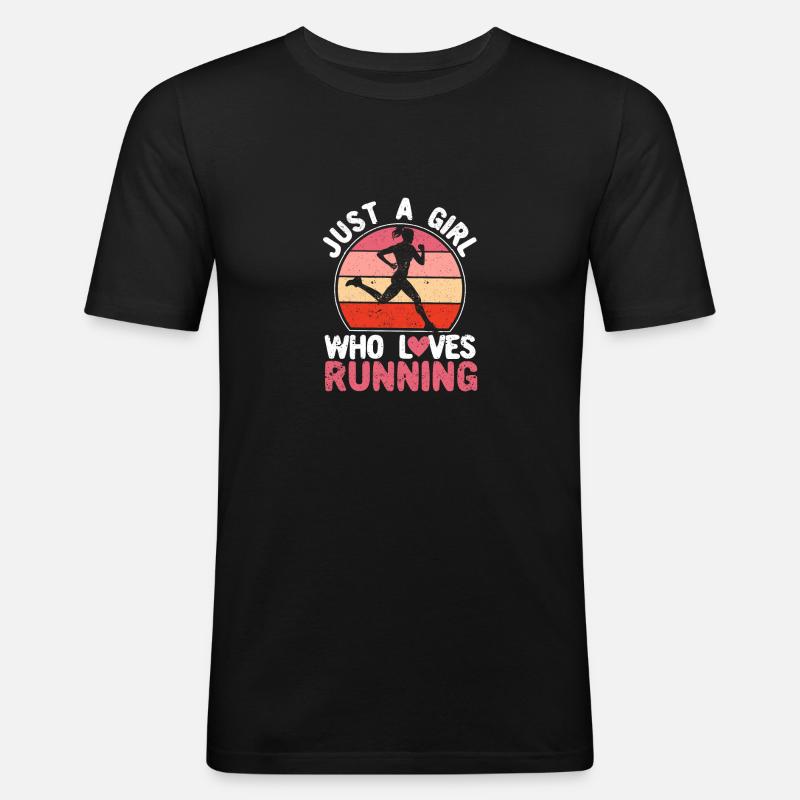 Mädchen Leichtathletik Jogging Liebe - Männer Slim Fit T-Shirt - Schwarz