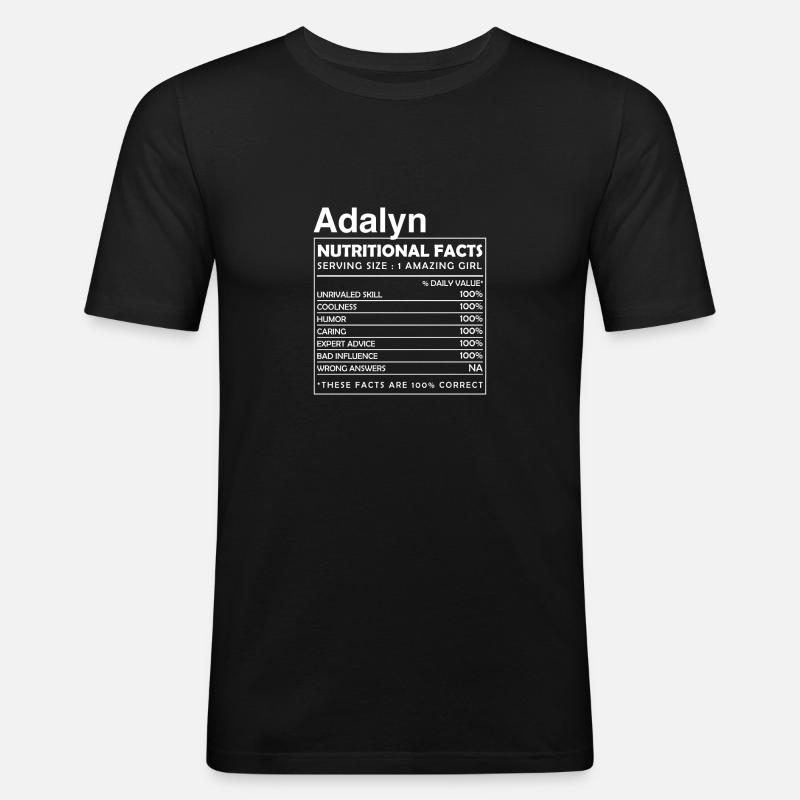 ADALYN Nutritional Facts - Männer Slim Fit T-Shirt - Schwarz