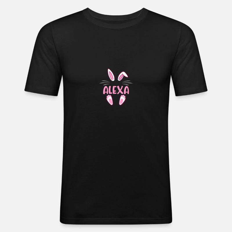 ALEXA Easter - Männer Slim Fit T-Shirt - Schwarz