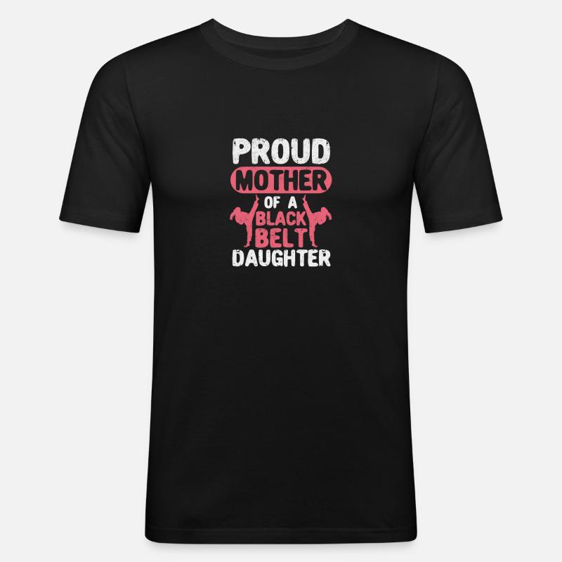 Lustige Karate-Mutter Judo Stolze Mutter - Männer Slim Fit T-Shirt - Schwarz