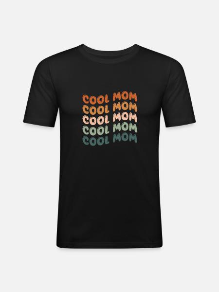 Cool Mom - Männer Slim Fit T-Shirt - Schwarz