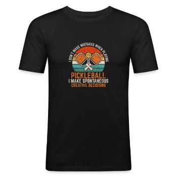 Je ne fais pas d’erreurs Drôle pickleball Player Spor - T-shirt près du corps Homme - noir - Devant - Nik (191cm)