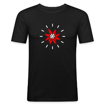 Gentiane suisse - T-shirt près du corps Homme - noir - Devant - Nik (191cm)