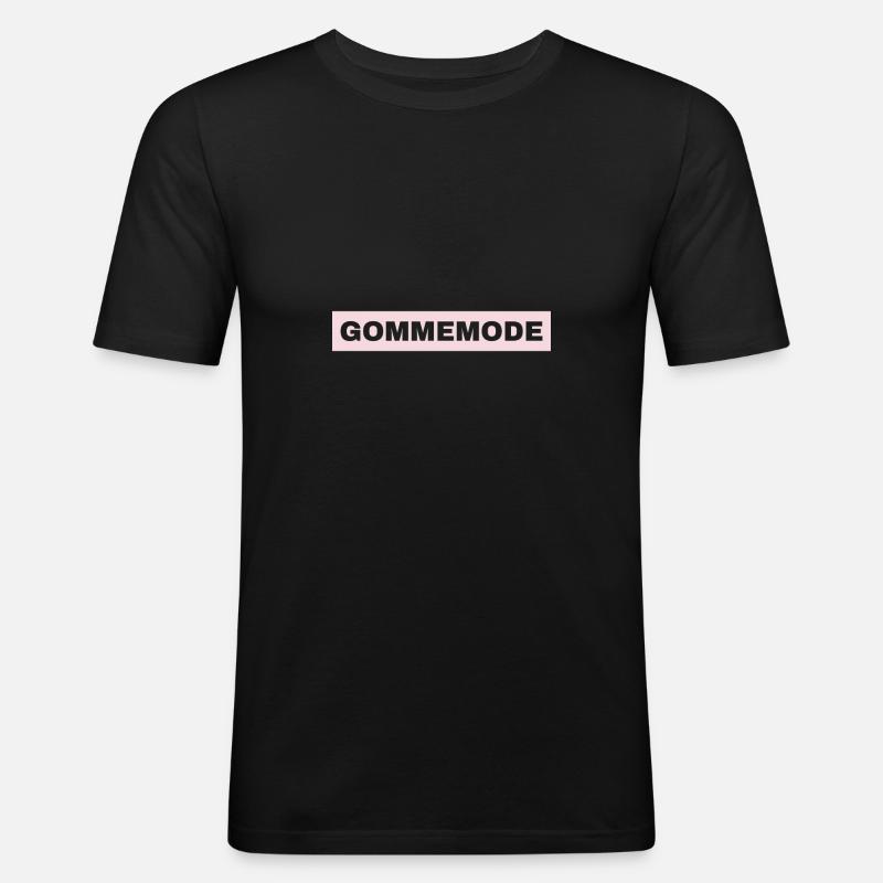 Gommemode rosa - Männer Slim Fit T-Shirt - Schwarz