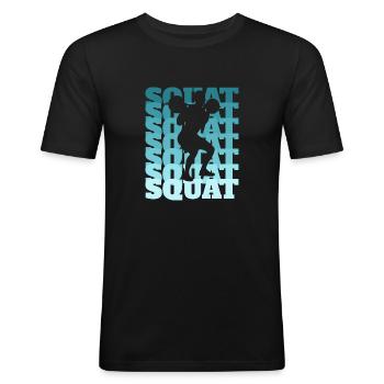 Squat Gym - Männer Slim Fit T-Shirt - Schwarz - Vorne - Nik (191cm)