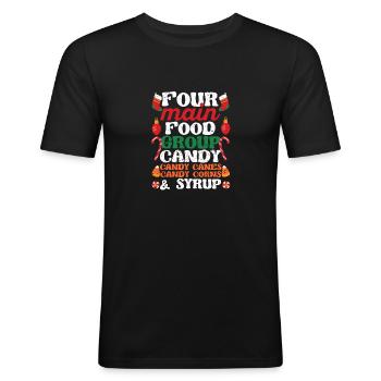 Vier Hauptnahrungsmittelgruppen Santa Elf Buddy - Männer Slim Fit T-Shirt - Schwarz - Vorne - Nik (191cm)