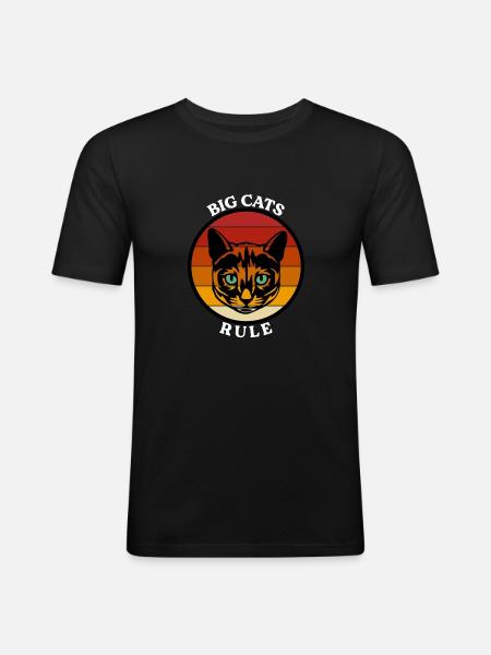 Big Cats Rule - Men's Slim Fit T-Shirt - black
