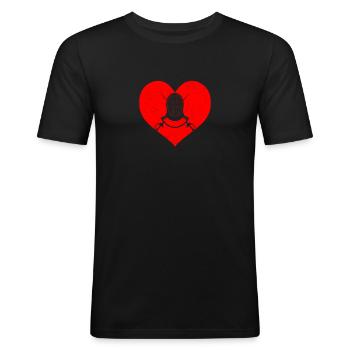 Cool Fechten Herz Schwertkunst Lustige Fechter Epee - Männer Slim Fit T-Shirt - Schwarz - Vorne - Nik (191cm)