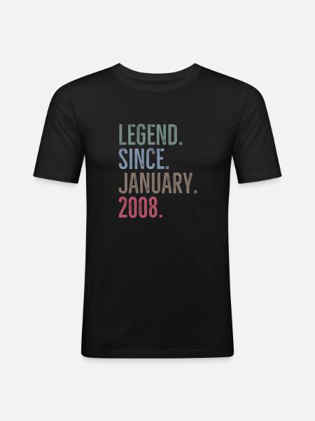 Legend Since January 2008 - Men's Slim Fit T-Shirt - black