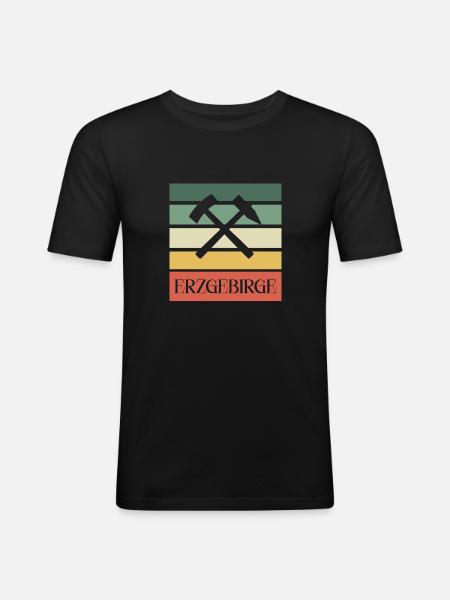 Erzgebirge Bergbau - Männer Slim Fit T-Shirt - Schwarz