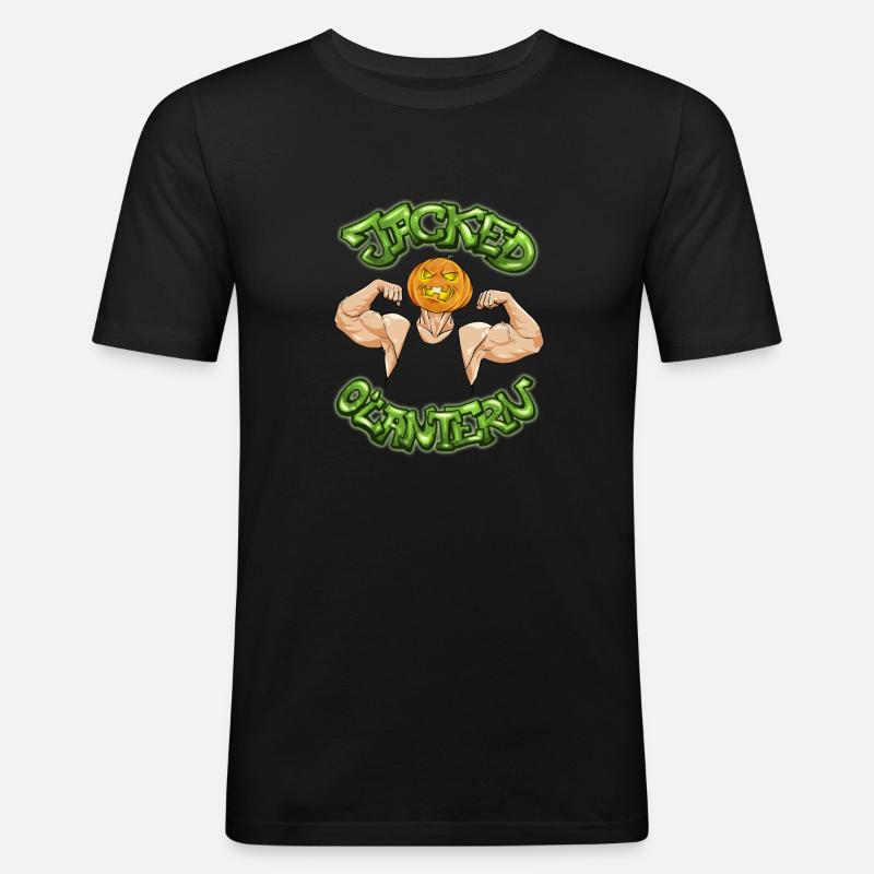 Jacked O'lantern - Männer Slim Fit T-Shirt - Schwarz