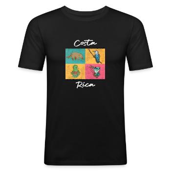 Costa Rica Vacances I Costa Rica Cadeau I Voyage - T-shirt près du corps Homme - noir - Devant - Nik (191cm)