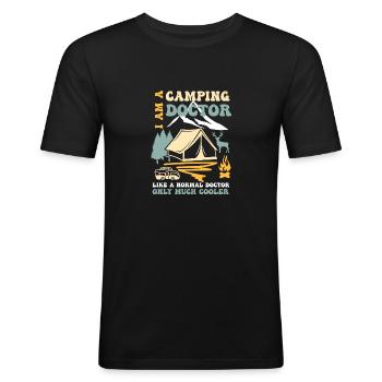 Retro Cool Camping Doctor Outdoor Camping Funny - Men's Slim Fit T-Shirt - black - Front - Nik (191cm)