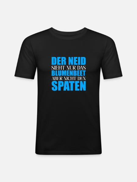 Neid Blumenbeet Spaten - Männer Slim Fit T-Shirt - Schwarz