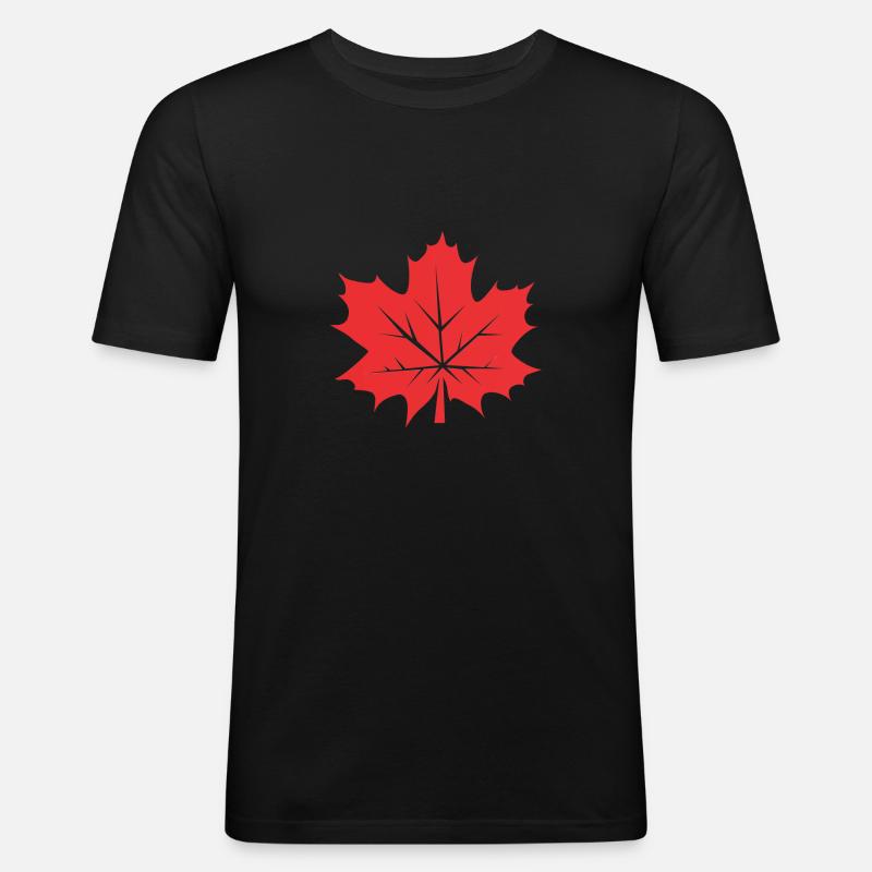 Leaf Maple Leaf Canada Tree - Men's Slim Fit T-Shirt - black