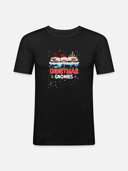 My Christmas Gnomies - Men's Slim Fit T-Shirt - black