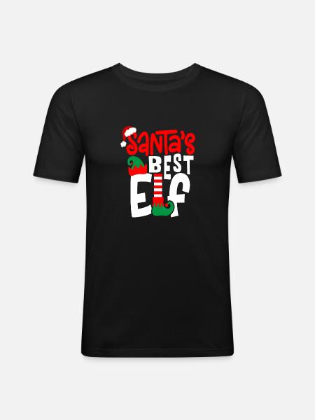 Santa's Best Elf - Men's Slim Fit T-Shirt - black