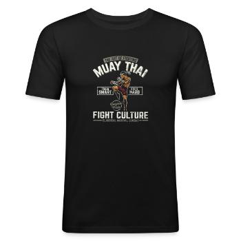 The Art Of Fighting Fight Culture Muay Thai Fighte - Männer Slim Fit T-Shirt - Schwarz - Vorne - Nik (191cm)