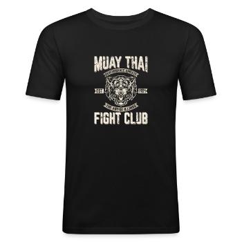Muay Thai Boxing Kickboxing Muay Thai Fighter Trai - Männer Slim Fit T-Shirt - Schwarz - Vorne - Nik (191cm)