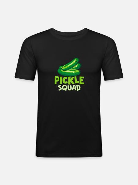 Pickle Squad Cucumber Pickles - Men's Slim Fit T-Shirt - black