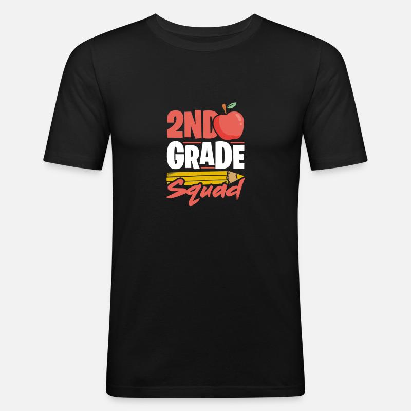 2nd Grade Squad - Männer Slim Fit T-Shirt - Schwarz