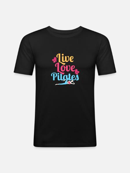 Live Love Pilates Fitness Exercise - Men's Slim Fit T-Shirt - black