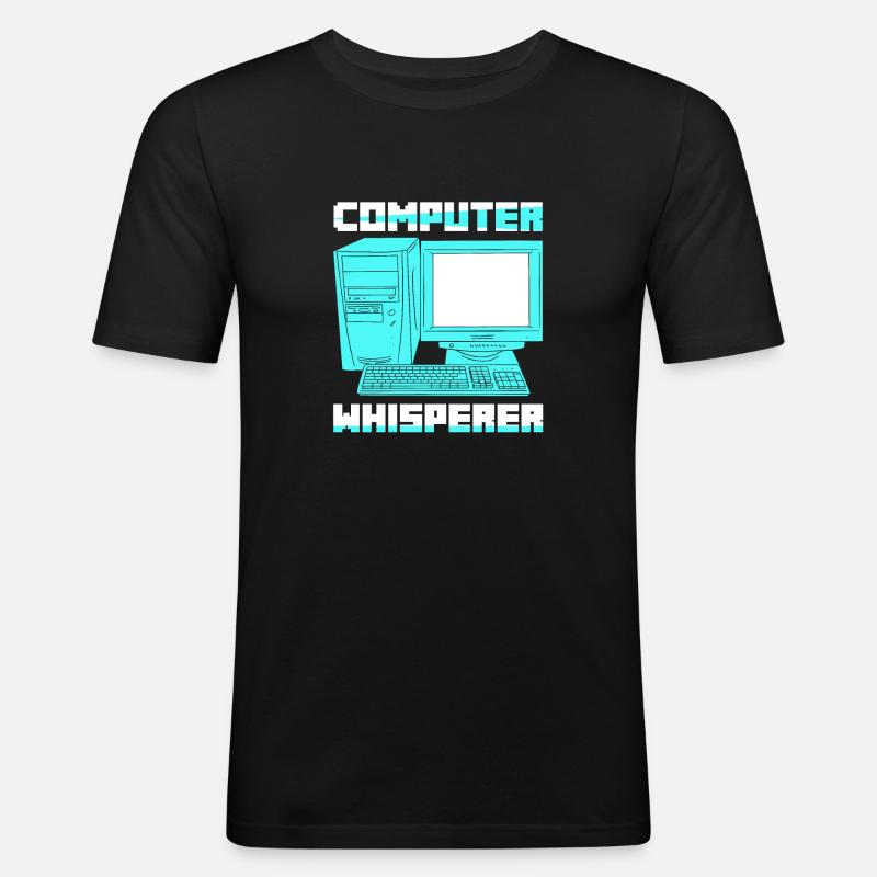 Computer Whisperer Software Coding - Männer Slim Fit T-Shirt - Schwarz