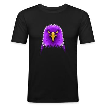 Aigle lilas - T-shirt près du corps Homme - noir - Devant - Nik (191cm)