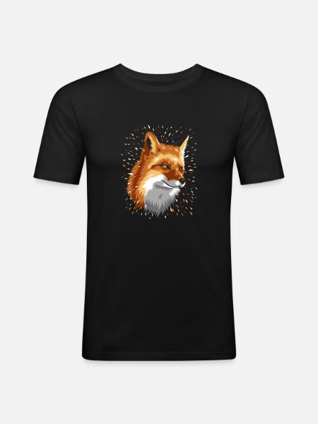 Auffällige Fuchsfarben - Männer Slim Fit T-Shirt - Schwarz