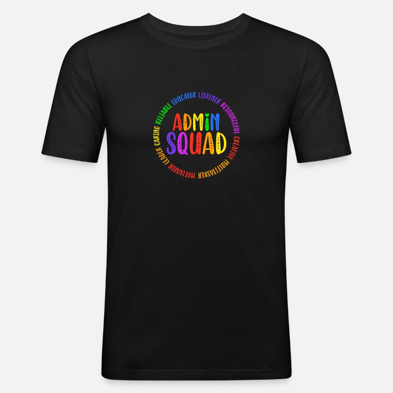 Admin Squad Admin Assistant Verwaltungsbüro - Männer Slim Fit T-Shirt - Schwarz
