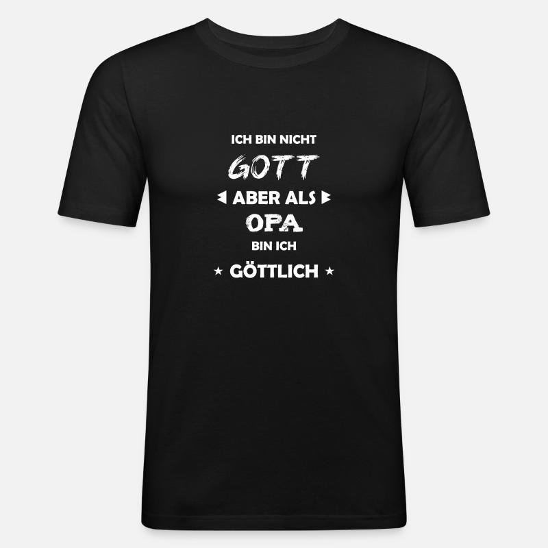 Opa Geschenk Spruch - Männer Slim Fit T-Shirt - Schwarz