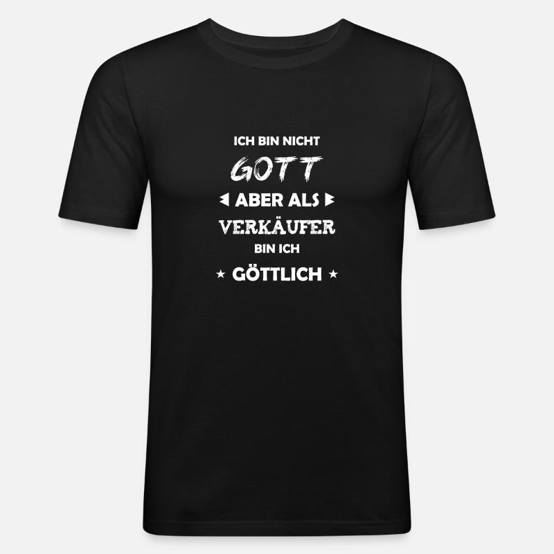 Verkäufer Geschenk Spruch - Männer Slim Fit T-Shirt - Schwarz