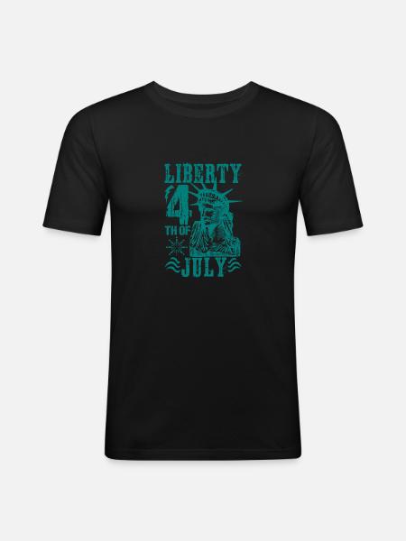 LIBERTY 4TH OF JULY - Men's Slim Fit T-Shirt - black