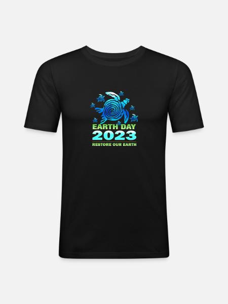 April Earth Day Awareness - Men's Slim Fit T-Shirt - black