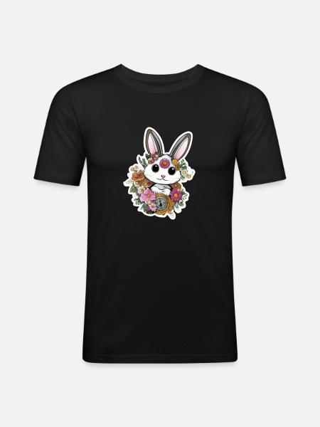 Cute little Easter - Men's Slim Fit T-Shirt - black