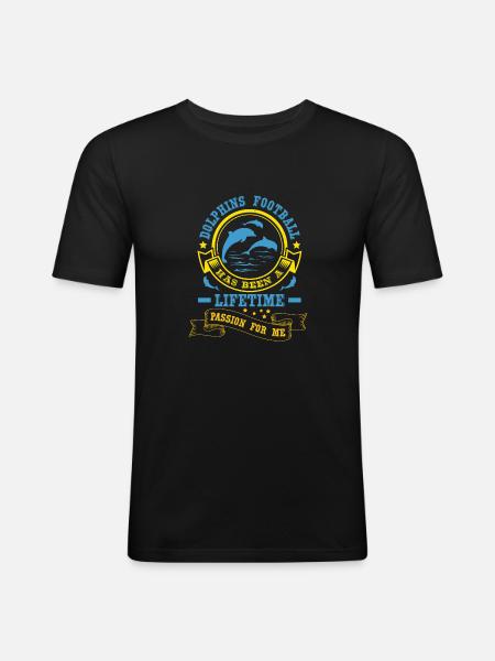 DOLPHINS FOOTBALL LIFETIME - Men's Slim Fit T-Shirt - black