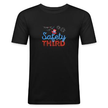 Funny July 4th Patriotic Fireworks Sure - Men's Slim Fit T-Shirt - black - Front - Nik (191cm)
