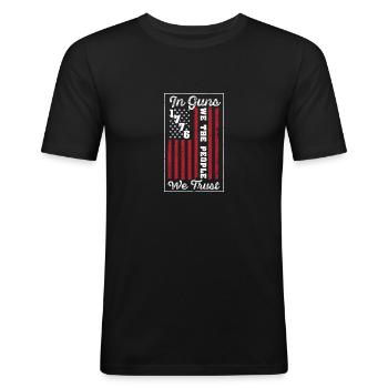 In Guns We Trust We the People of American US - Men's Slim Fit T-Shirt - black - Front - Nik (191cm)