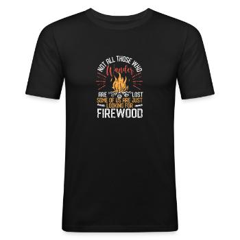 Not everyone who hikes is lost funnier - Men's Slim Fit T-Shirt - black - Front - Nik (191cm)